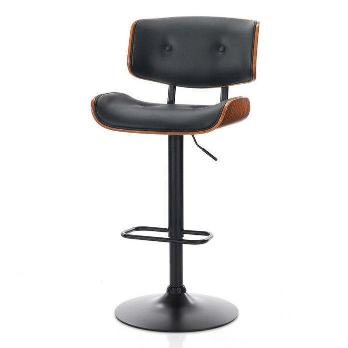 European Wooden Black Modern Bar Stools Swivel Bar Stool Chair Counter Height Bar(Black)stool with 360 Degree Swivel Seat