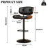 European Wooden Black Modern Bar Stools Swivel Bar Stool Chair Counter Height Bar(Black)stool with 360 Degree Swivel Seat