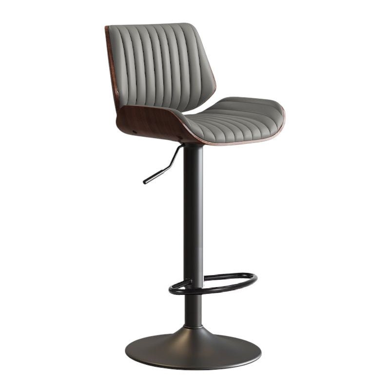 European Wooden Modern Bar Stools Bistro Stool with Rotating and Aerodynamic Multi-levelled (Grey)