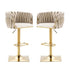 Modern Velvet Breakfast Bar Stools Swivel Barstools Adjustable Counter Stools with Backrest Set of 2 iVORY