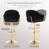 SERENITà GP1863 Modern Velvet Breakfast Bar Stools Swivel Barstools Adjustable Counter Stools with Backrest (Gold-Black)
