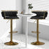 SERENITà Golden Swivel Upholstered Velvet Adjustable Height Counter Stool with Metal Frame Black (Set of 2)