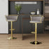 SERENITà Golden Swivel Upholstered Velvet Adjustable Height Counter Stool with Metal Frame Grey (Set of 2)