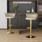 SERENITà Golden Swivel Upholstered Velvet Adjustable Height Counter Stool with Metal Frame Ivory (Set of 2)