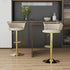 SERENITà Golden Swivel Upholstered Velvet Adjustable Height Counter Stool with Metal Frame Ivory (Set of 2)