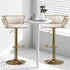 SERENITà Golden Swivel Upholstered Velvet Adjustable Height Counter Stool with Metal Frame Ivory (Set of 2)