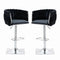 SERENITà Modern Velvet Breakfast Bar Stools Swivel Barstools Adjustable Counter Stools with Backrest (Silver-Black)