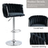 SERENITà Modern Velvet Breakfast Bar Stools Swivel Barstools Adjustable Counter Stools with Backrest (Silver-Black)