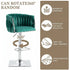 SERENITà Modern Velvet Breakfast Bar Stools Swivel Barstools Adjustable Counter Stools with Backrest (Silver-Emarald Green)