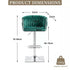 SERENITà Modern Velvet Breakfast Bar Stools Swivel Barstools Adjustable Counter Stools with Backrest (Silver-Emarald Green)