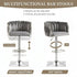 SERENITà Modern Velvet Breakfast Bar Stools Swivel Barstools Adjustable Counter Stools with Backrest (Silver-Grey)