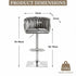 SERENITà Modern Velvet Breakfast Bar Stools Swivel Barstools Adjustable Counter Stools with Backrest (Silver-Grey)