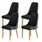 VELLUTO Golden Frame Mid Century Modern Dining Chair Faux Leather Side Chair Upholstered Dining Chairs Set of 2