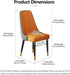 VELLUTO Golden Frame Mid Century Modern Dining Chair Faux Leather Side Chair Upholstered Dining Chairs Set of 2
