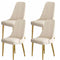 Golden Frame Mid Century Modern Dining Chair Faux Leather Side Chair Upholstered Dining Chairs Set of 2