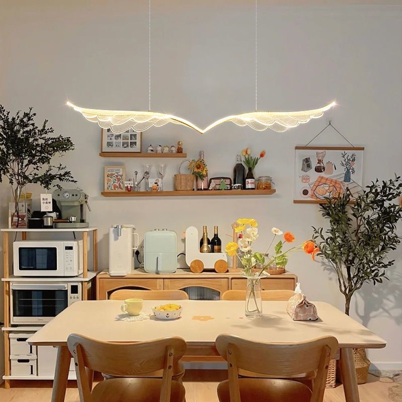 120cm Wing-Shaped LED Ceiling Light 3-Color Changeable Stepless Dimming High Light Transmission Board Modern Lighting Fixture