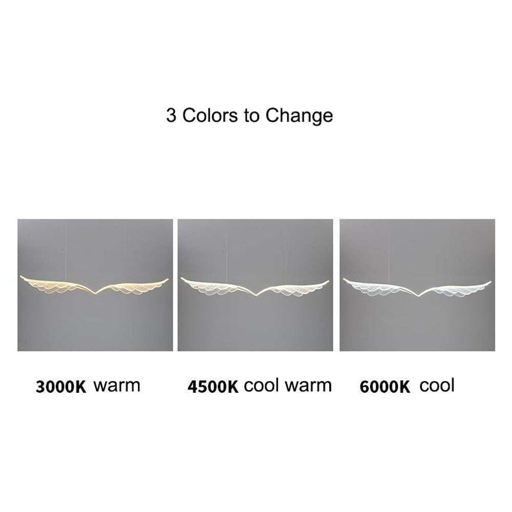 120cm Wing-Shaped LED Ceiling Light 3-Color Changeable Stepless Dimming High Light Transmission Board Modern Lighting Fixture