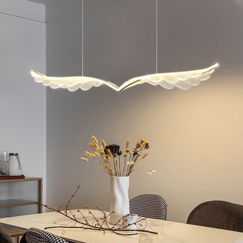 150cm Wing-Shaped LED Ceiling Light 3-Color Changeable Stepless Dimming High Light Transmission Board Modern Lighting Fixture
