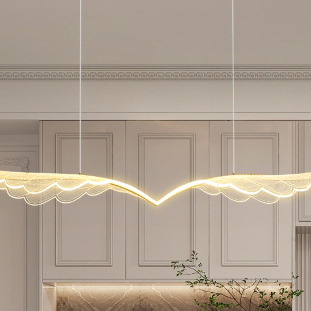 150cm Wing-Shaped LED Ceiling Light 3-Color Changeable Stepless Dimming High Light Transmission Board Modern Lighting Fixture