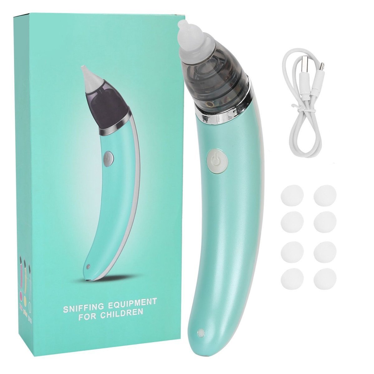 Baby Nasal Aspirator Electric Safe Hygienic Nose Cleaner Snot Sucker For baby Green