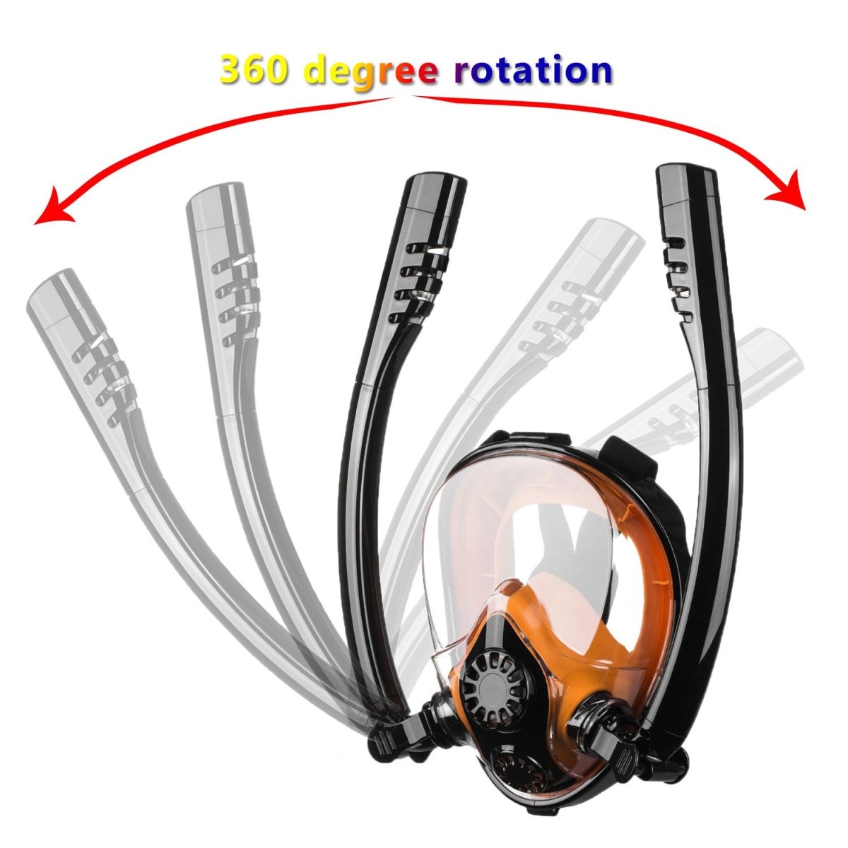 Snorkel Mask Full Face Diving Mask Snorkel Swim Goggles 180Â° View Anti Fog Large