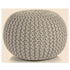 Braided Ottoman Pouffe Footstool Hand Knitted (Beige)