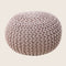 Braided Ottoman Pouffe Footstool Hand Knitted (Blush Pink)