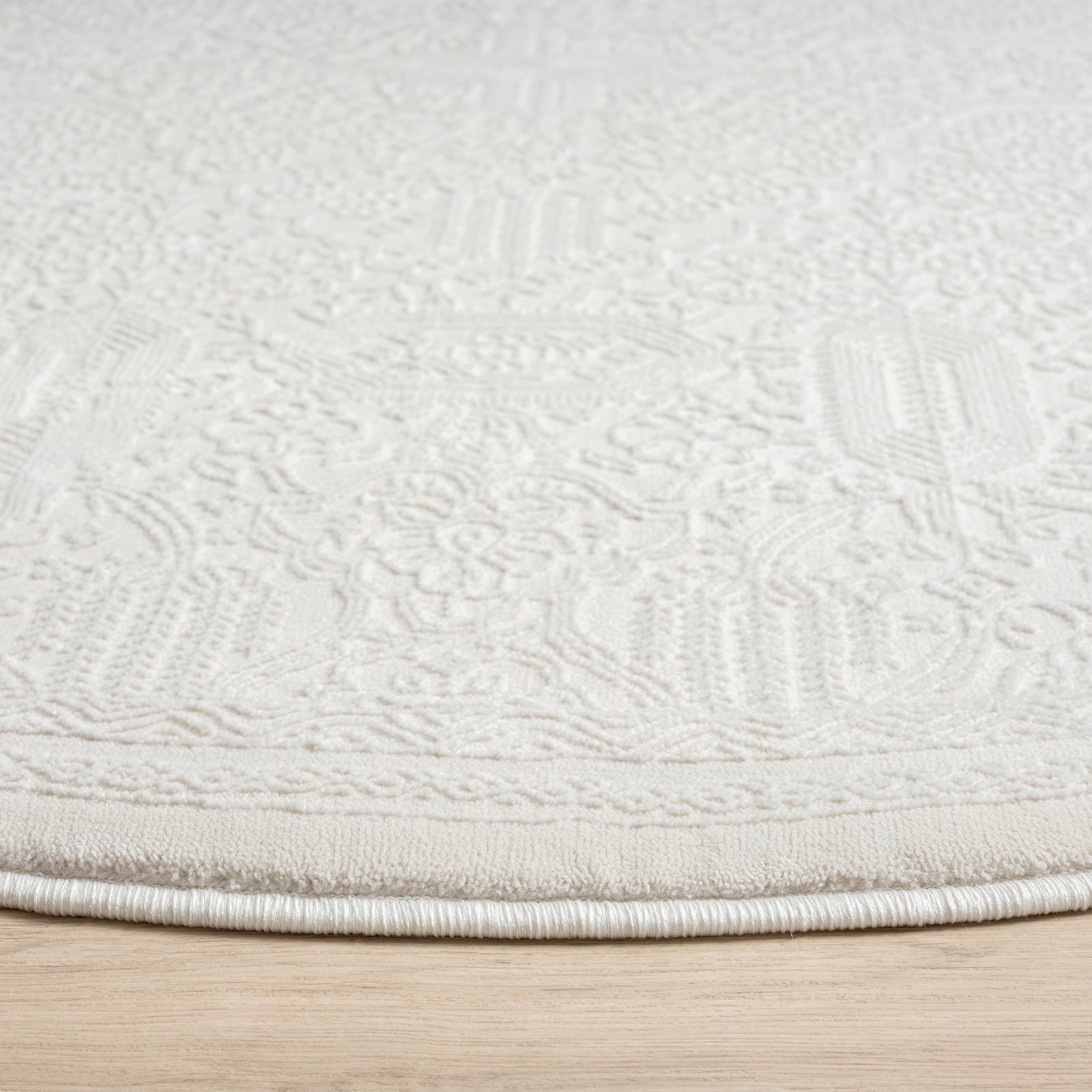 Grande Jacquard Rug - Ivory - 160x160