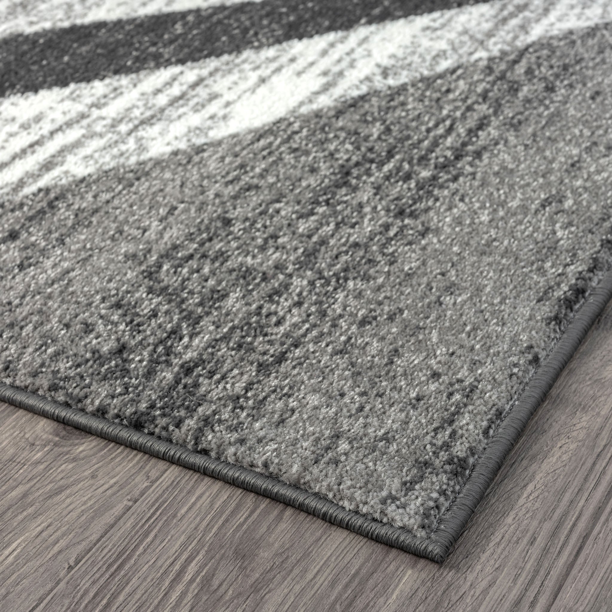 Adore Geometric Textural Rug - Grey - 200x200