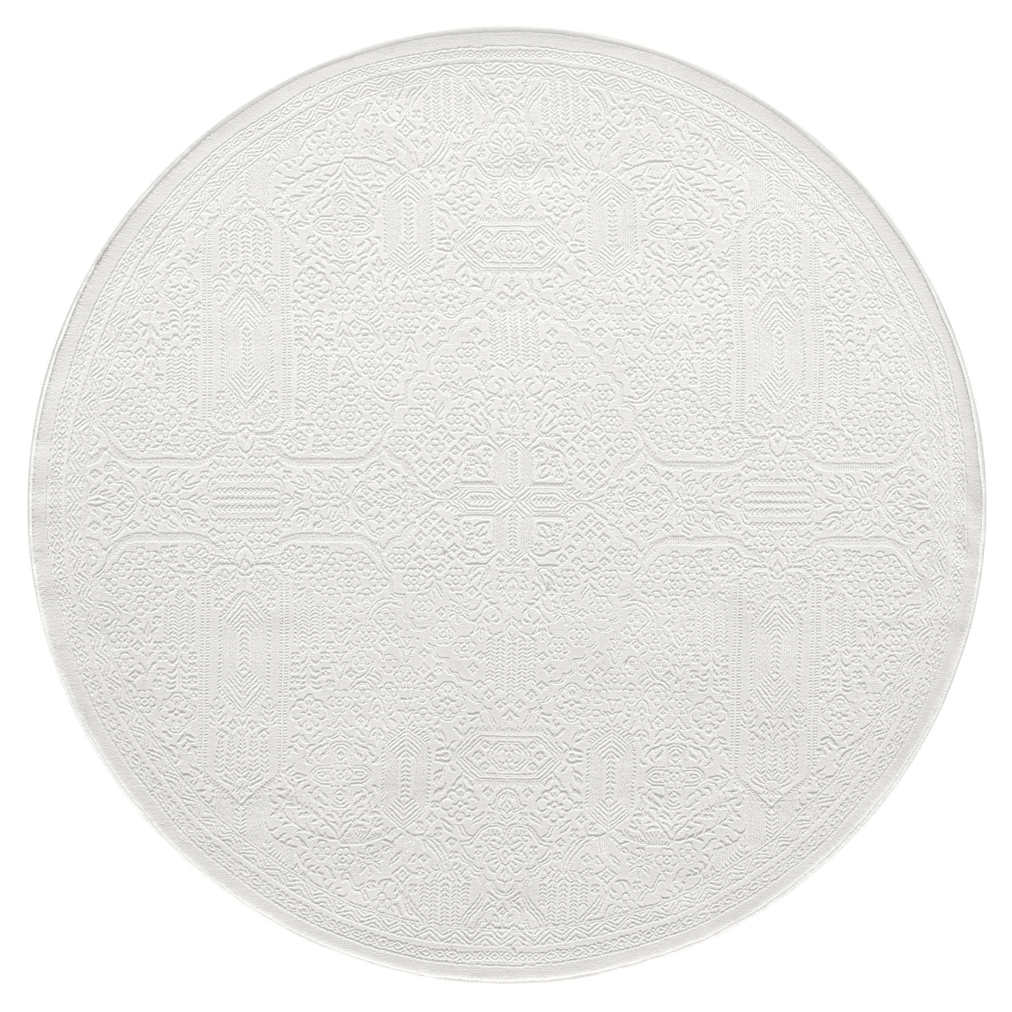 Grande Jacquard Rug - Ivory - 200x200