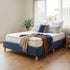 Metal Bed Frame Mattress Foundation Blue  King