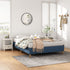 Metal Bed Frame Mattress Foundation Blue  King