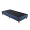 Queen Metal Bed Frame Blue Fabric Covered Mattress Foundation