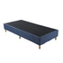 Queen Metal Bed Frame Blue Fabric Covered Mattress Foundation