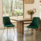 Viva Forever Set of 2 Green Velvet Dining Chairs-Art Deco Design with Gold Metal Legs
