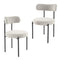 Luxe Boucle Cushioned Elsa Dining Chairs in White Quartz