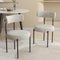 Elsa White Boucle Dining Chairs Set of 2 Cushioned Mid Century Modern Seats