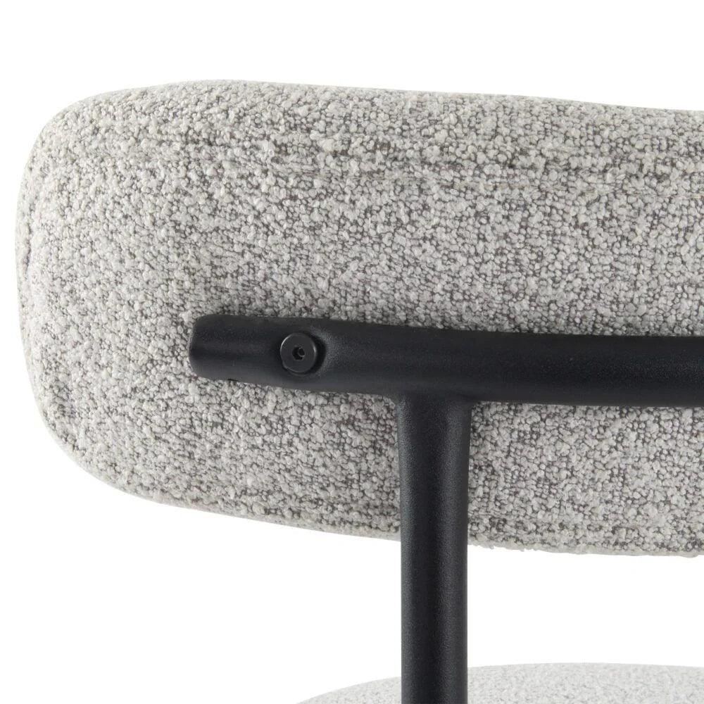 Luxe Boucle Cushioned Elsa Dining Chairs in White Quartz