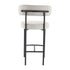 Sleek White Quartz Metal Boucle Elsa Bar Stools
