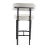 Sleek White Quartz Metal Boucle Elsa Bar Stools