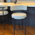 Sleek White Quartz Metal Boucle Elsa Bar Stools