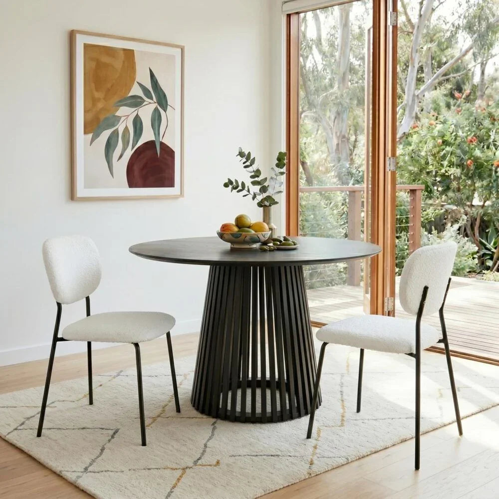 White Whisper Teddy Fabric Dining Duo