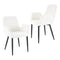 Boucle teddy Sherpa Fabric Bliss Armrest Dining Chair Ensemble