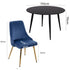 5‑Piece Dining Set – Round Marble Table + 4 Blue Velvet Shell Chairs