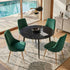 5‑Piece Dining Set – Round Marble Table + 4 Green Velvet Shell Chairs