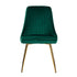 5‑Piece Dining Set – Round Marble Table + 4 Green Velvet Shell Chairs