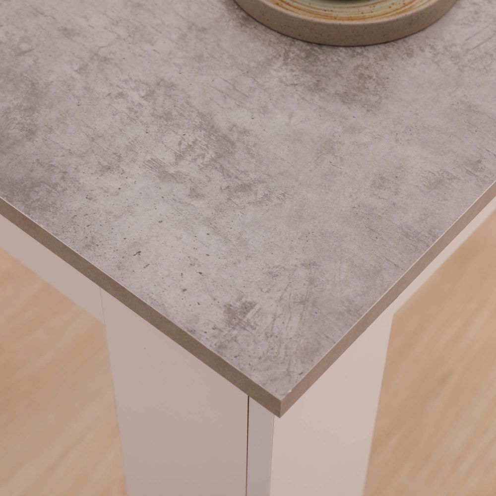 Modern Dining Table 120cm Wood Kitchen Table White Grey 4 Seater