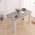 Grey Rectangular Dining Table with 4x Green Velvet Chairs
