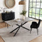 Falcon Rectangular Dining Table – 170cm Marble‑Effect MDF, Steel Base