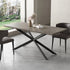 Falcon Rectangular Dining Table – 170cm Marble‑Effect MDF, Steel Base